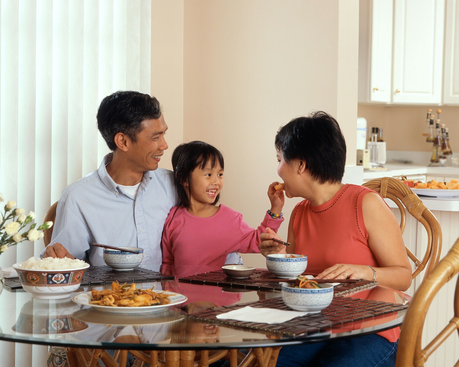 Family sharing a meal together